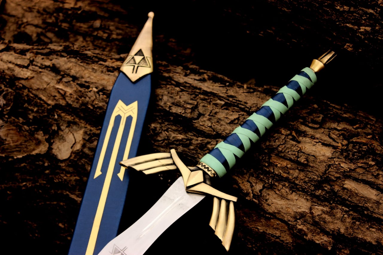 Zelda-Inspired Fantasy Sword Replica – 40" Steel Blade with Scabbard | Cosplay, Collectible,