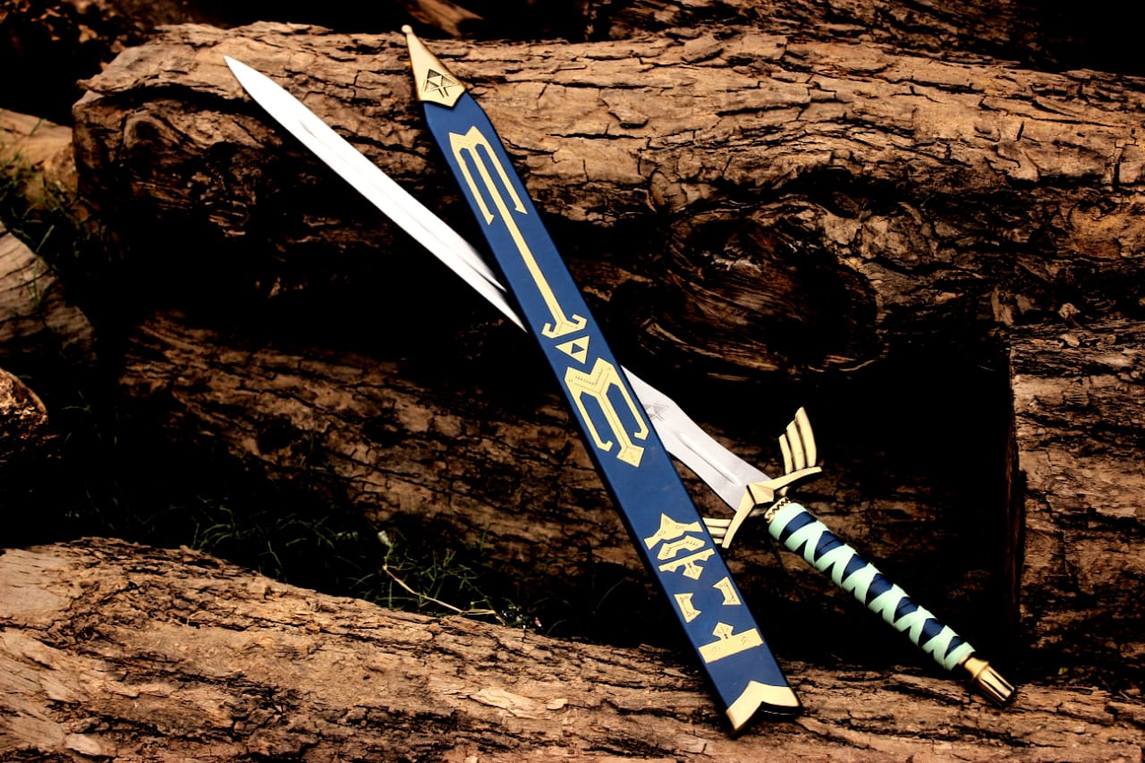 Zelda-Inspired Fantasy Sword Replica – 40" Steel Blade with Scabbard | Cosplay, Collectible,