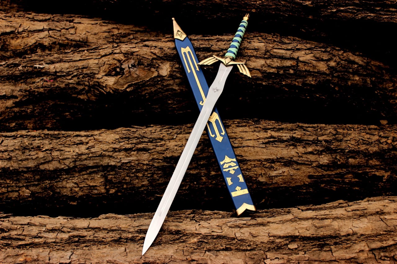 Zelda-Inspired Fantasy Sword Replica – 40" Steel Blade with Scabbard | Cosplay, Collectible,