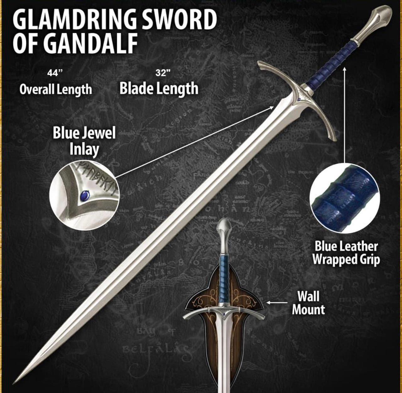 Blue Glamdring Sword Of Gandalf Replica Sword