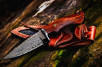 Hand-Forged 512-Layer Damascus Outdoor Knife with Walnut Handle