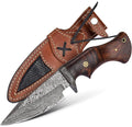 Hand-Forged 512-Layer Damascus Outdoor Knife with Walnut Handle