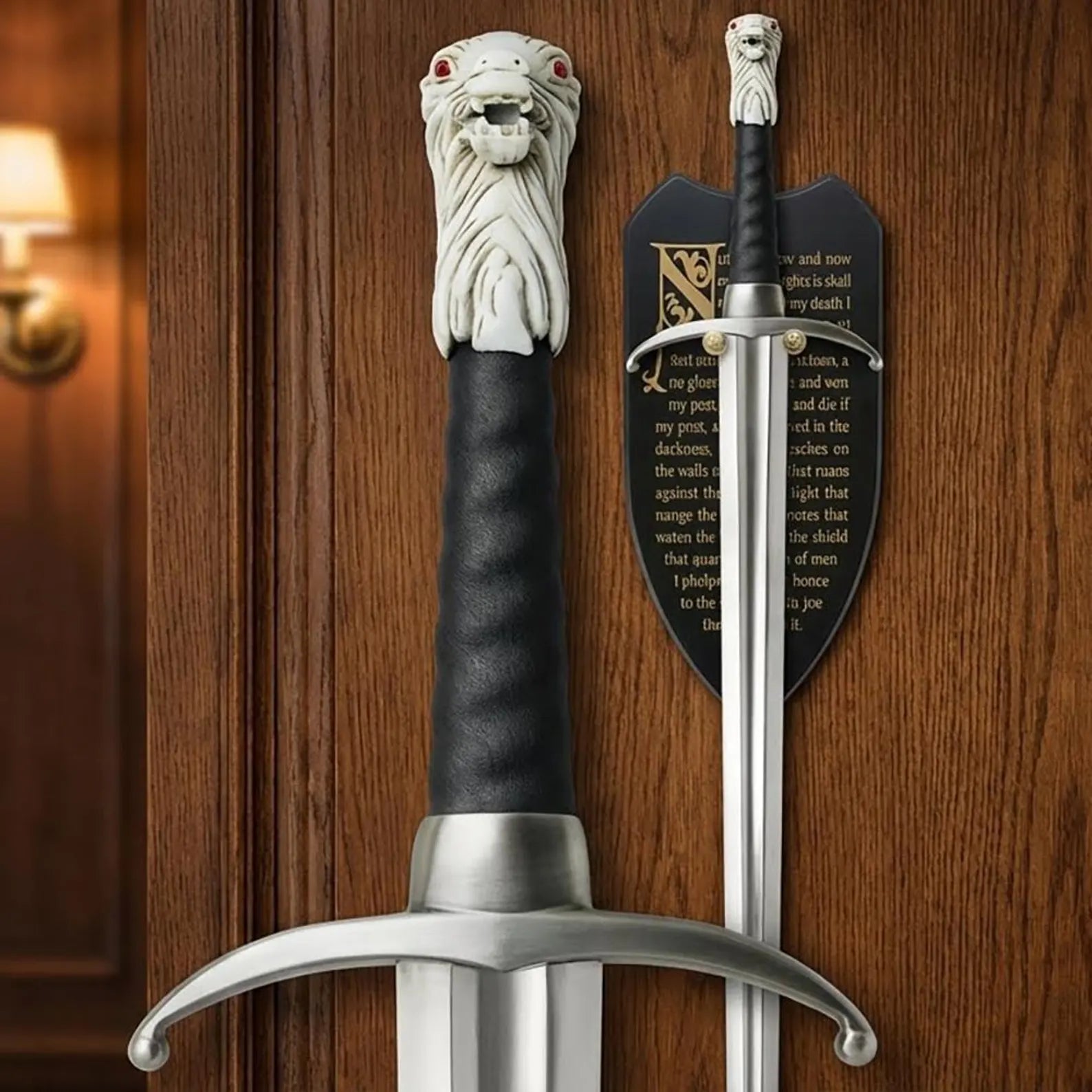 Game of Thrones Longclaw Sword Replica – Jon Snow Sword – Direwolf Pommel Medieval Sword – Fantasy Collectible Cosplay Prop