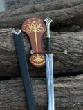 Anduril Narsil Sword Replica With Wooden Plaque And Scabbard
